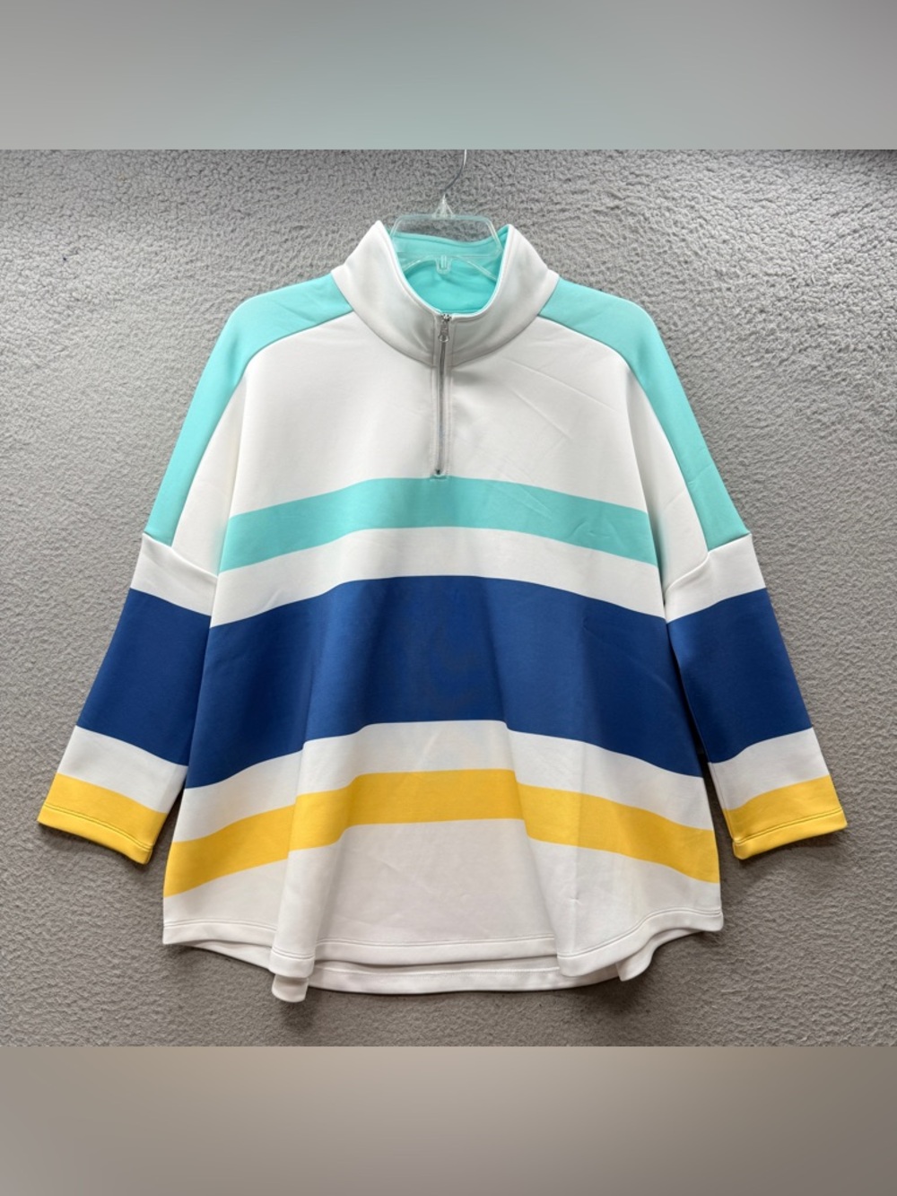 NWT Tuckernuck Lisbon Collection 1/4 Zip Pullover Sweatshirt Striped Women’s M/L